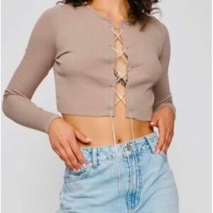 Garage haut rinestone drip long sleeve shirt